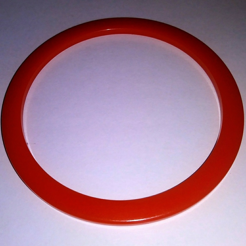 Vintage Orange Bakelite Bangle Bracelet